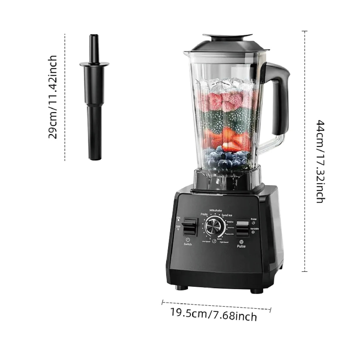 BALASHOV 220V Commercial Blender 2L BPA-Free Food Processor Commercial Blender Axl Single UK Plug