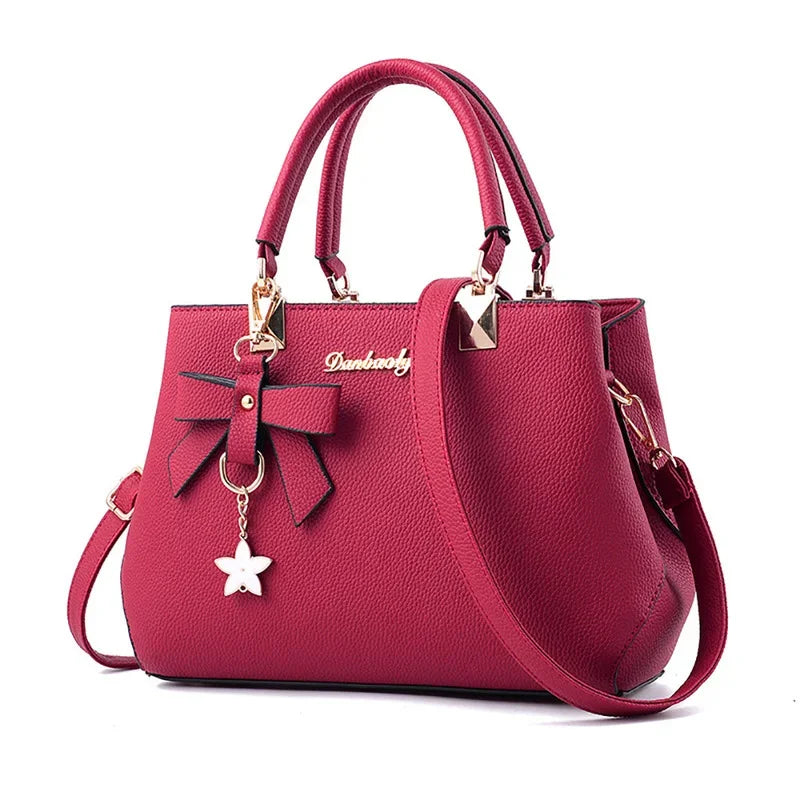 Women's Floral Bowknot Crossbody Shoulder Bag – 6 Colors PU Crossbody Shoulder Bag Axl Red