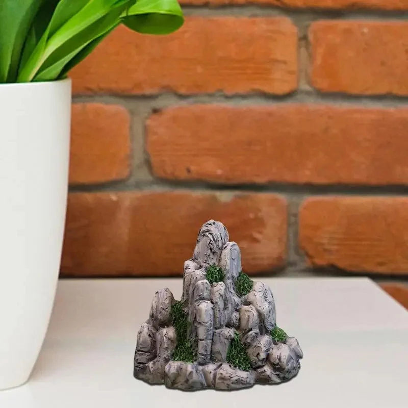 Mini Mountain Resin Rock – Aquarium, Bonsai & Fairy Garden Decor Miniature Garden Ornament Axl