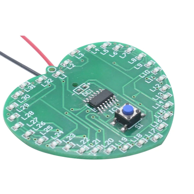 32 LED Heart-Shaped DIY Electronic Kit – SMD Flashing Light DIY Electronic Kit Axl