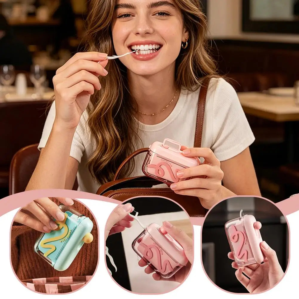 Automatic Pop-Up Dental Floss Pick Dispenser Travel Case Floss Pick Dispenser Axl