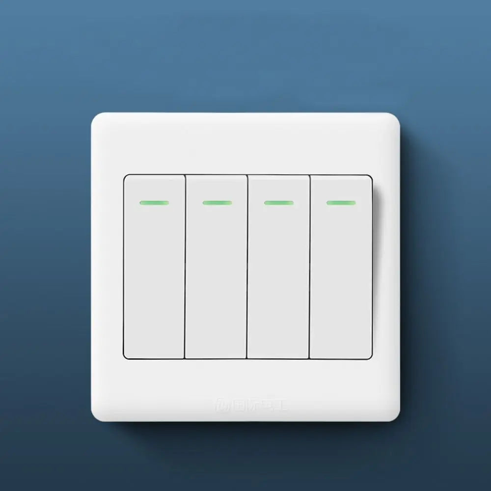 1–4 Gang Push Button Wall Light Switch with Indicator Wall Light Switch Axl 4-Gang