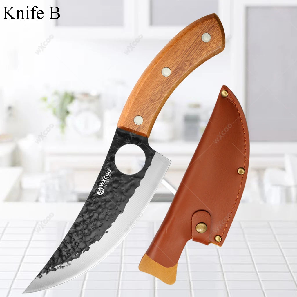WXCOO Hand Forged Boning Knife – Stainless Steel Chef Knife Kitchen Boning Knife Axl Knife B