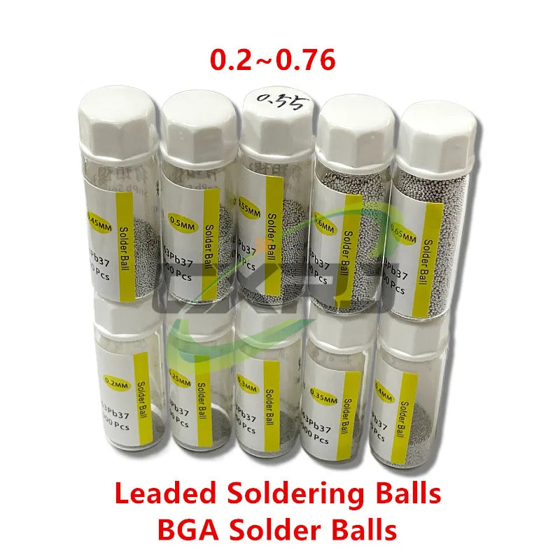 BGA Leaded Solder Balls Reballing Kit – 0.2 to 0.76mm Sizes BGA Solder Balls Axl