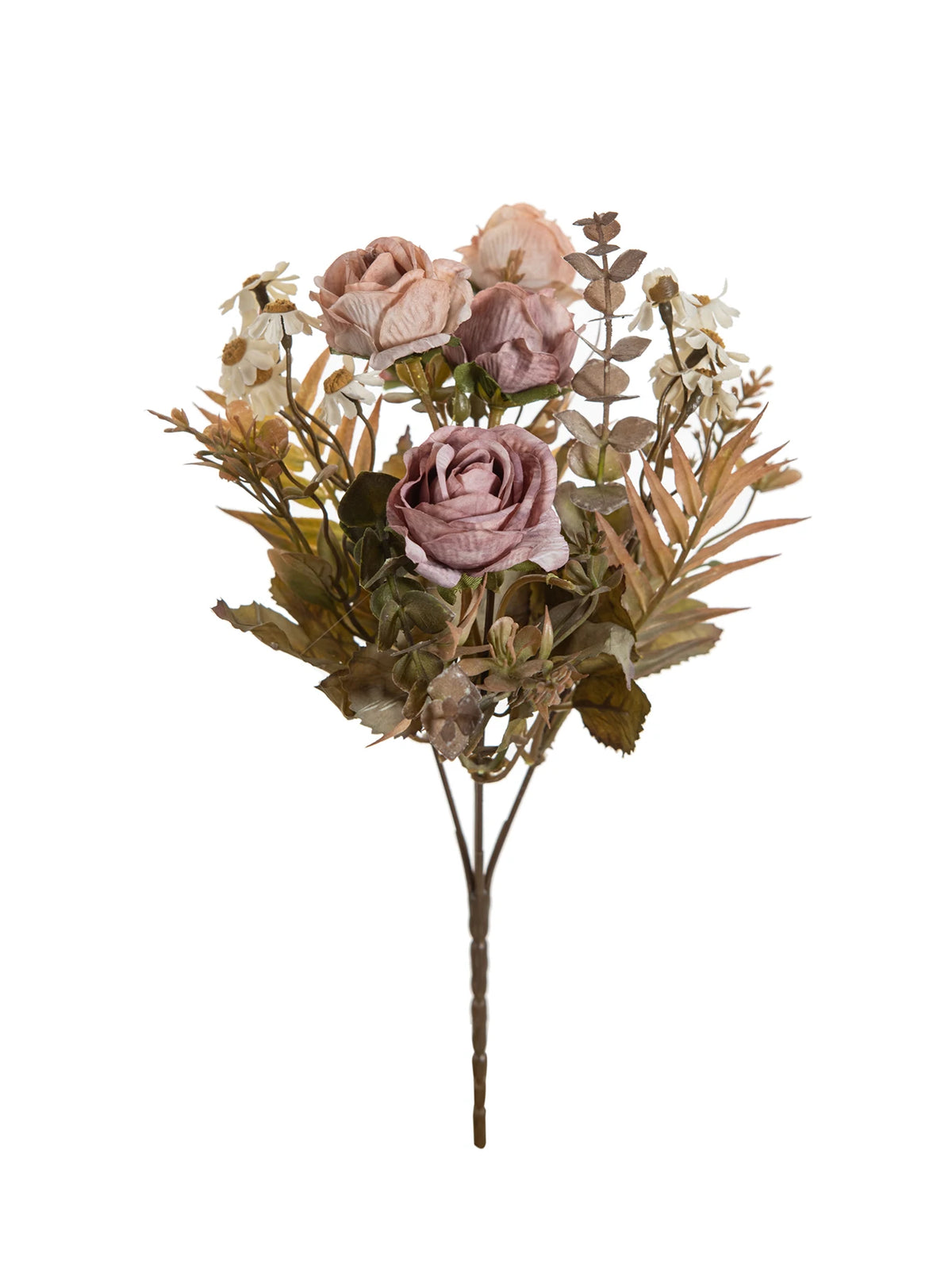 Silk Rose Artificial Flower Bouquet – Wedding & Home Decor Artificial Flower Bouquet Axl plum 1PC