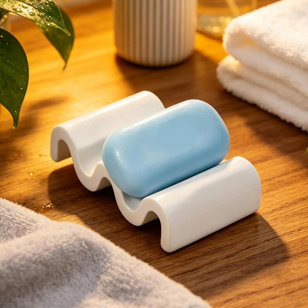 Wave Shape Silicone Soap Dish – Quick-Drying Bar Soap Holder Soap Dish Axl