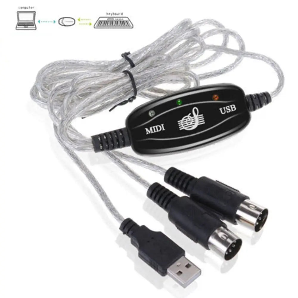 USB MIDI Interface Cable – Keyboard & Piano to PC Adapter MIDI USB Interface Axl