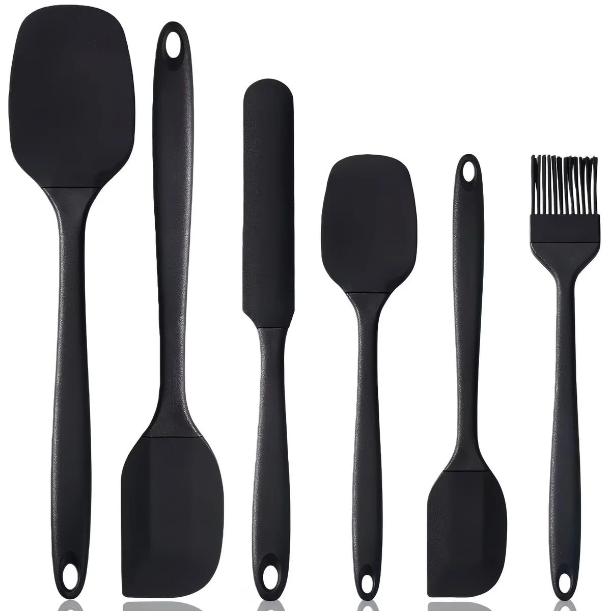 6-Piece Silicone Spatula Set – Heat Resistant Baking Tools Silicone Spatula Set Axl Black