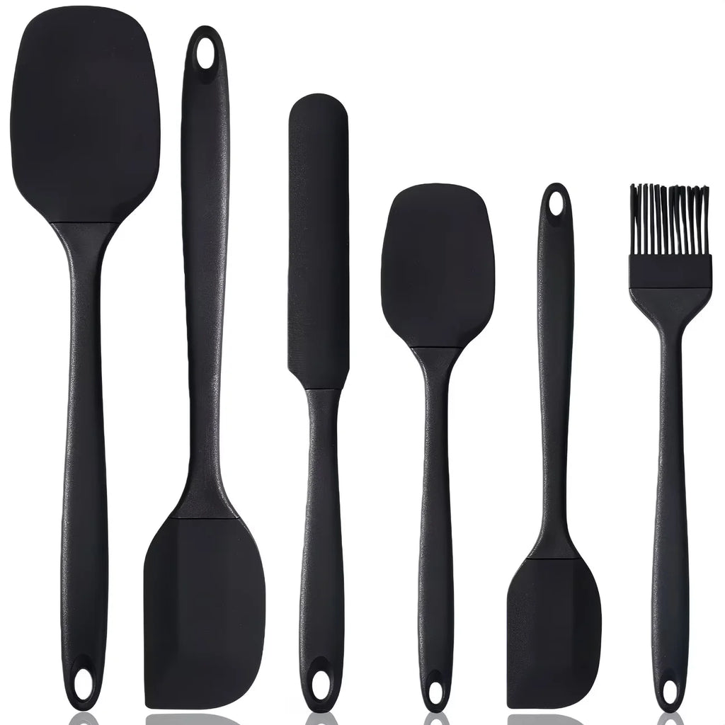 6-Piece Silicone Spatula Set – Heat Resistant & Food Grade Silicone Spatula Set Axl Black
