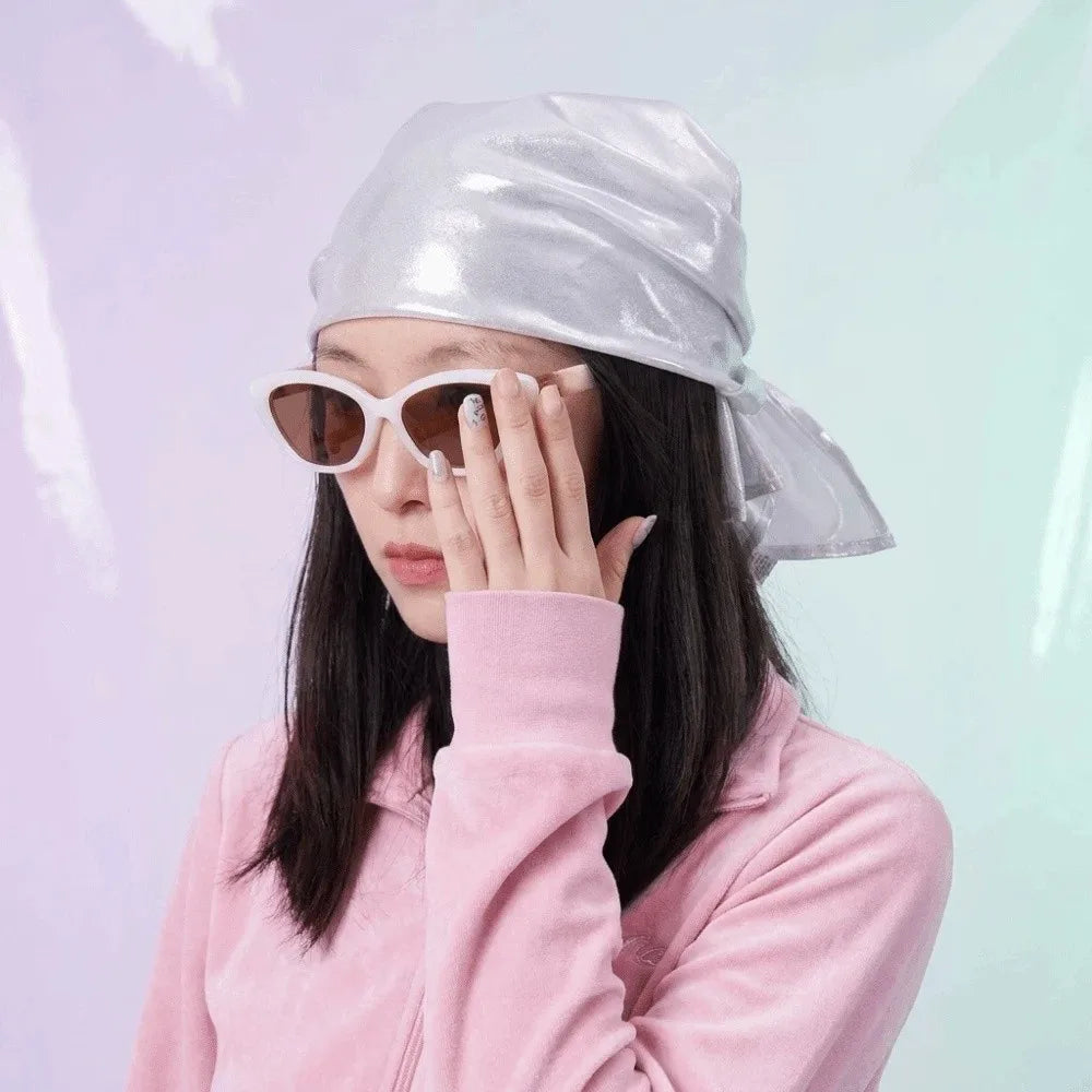 Sparkly Metallic Square Headscarf – Shiny Satin Turban Bandana Headscarf Turban Axl