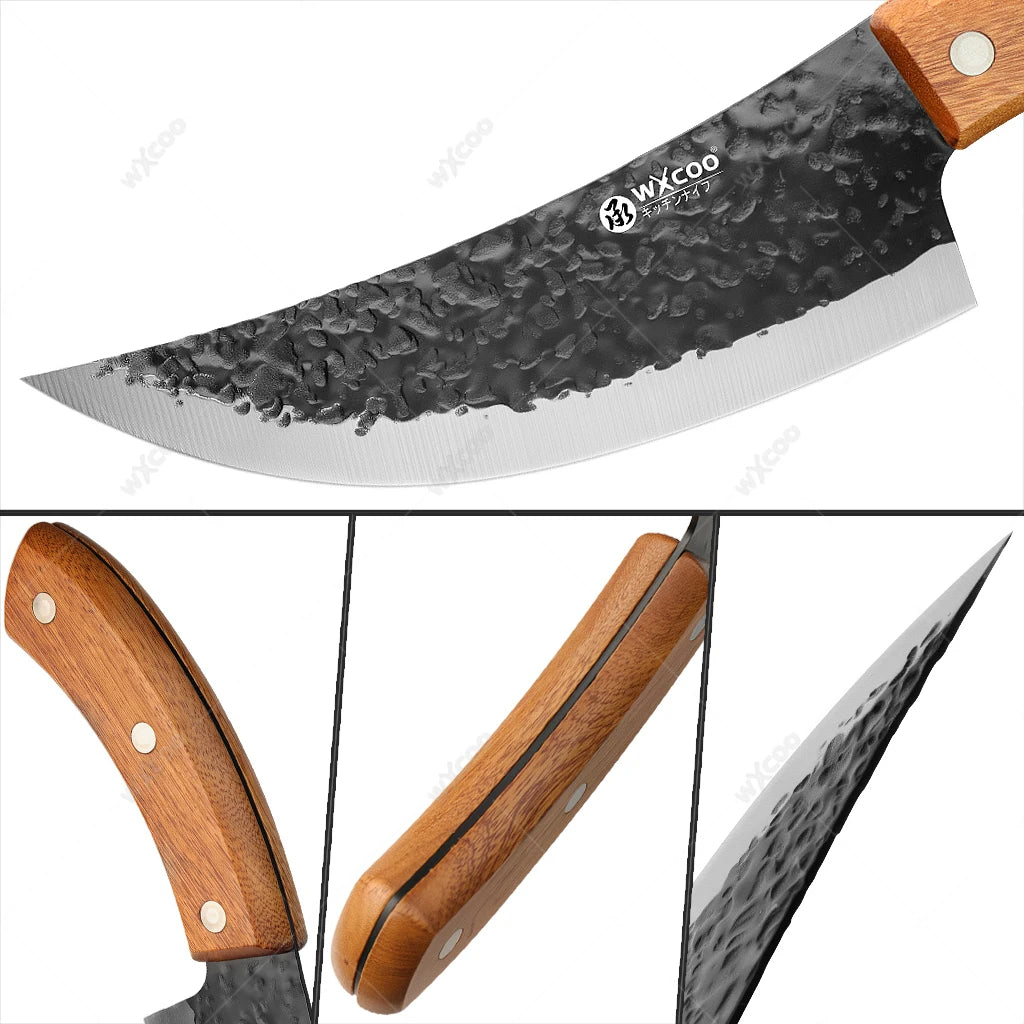 WXCOO Forged Chef Knife – Stainless Steel & Wooden Handle Forged Chef Knife Axl