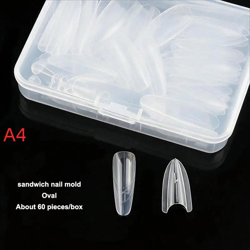 60-Pc Coffin Dual Nail Extension Forms – Acrylic Mold Kit Nail Extension Forms Axl A4