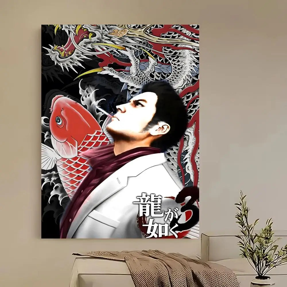 Yakuza Like a Dragon HD Game Poster – Self-Adhesive Waterproof Game Wall Poster Axl