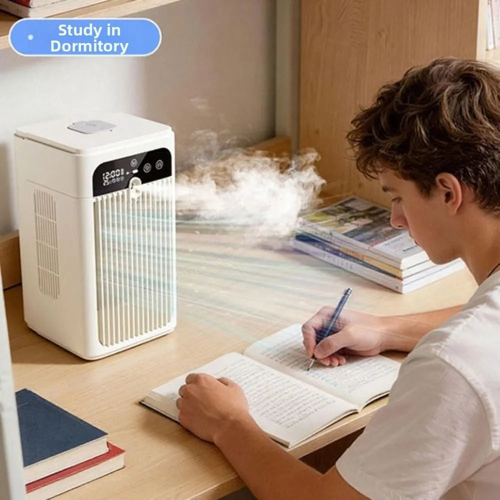 Desktop Humidifying Fan – Digital Display, Timer & Clock 370ml Desktop Humidifying Fan Axl