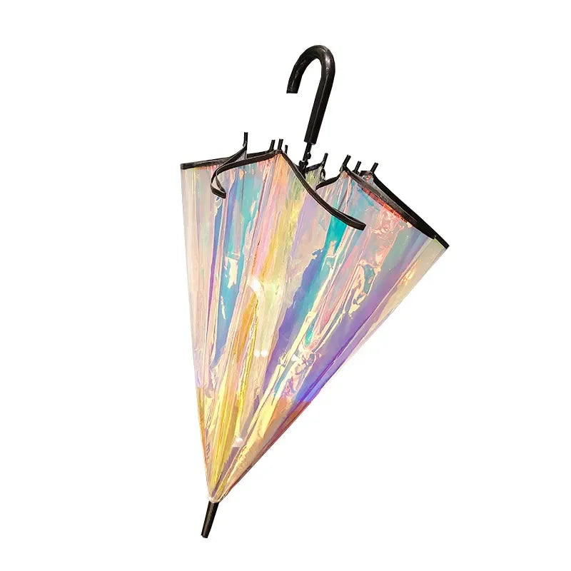 Rainbow Color-Changing Transparent Umbrella – Long Handle Gift Long Handle Umbrella Axl