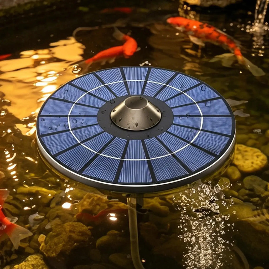Solar Floating Pond Aerator – Oxygen Pump with Bubble Stone Solar Pond Aerator Axl