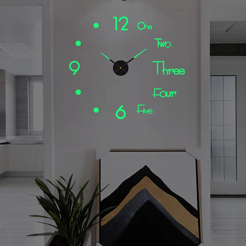 3D DIY Mirror Wall Clock – Silent Quartz Acrylic Home Decor DIY Wall Clock Axl