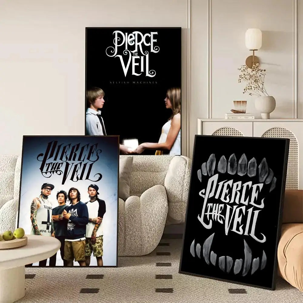 Pierce The Veil Band Poster Self-Adhesive Wall Art Sticker Wall Art Poster Axl