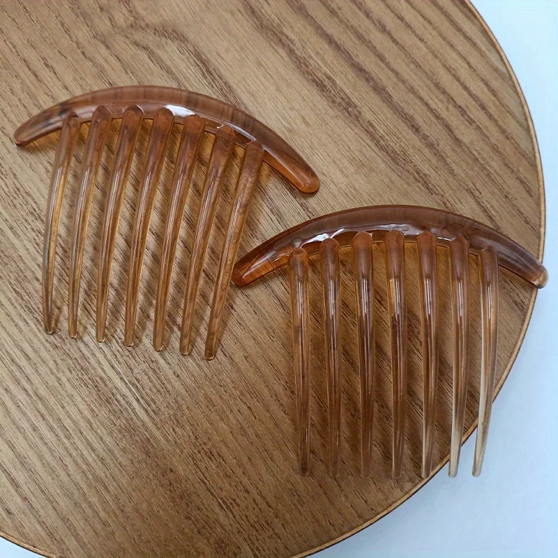 Seven-Tooth Shaped Hair Comb – Durable Handle for All Styles Hair Styling Comb Axl Light Coffee 2 Packs