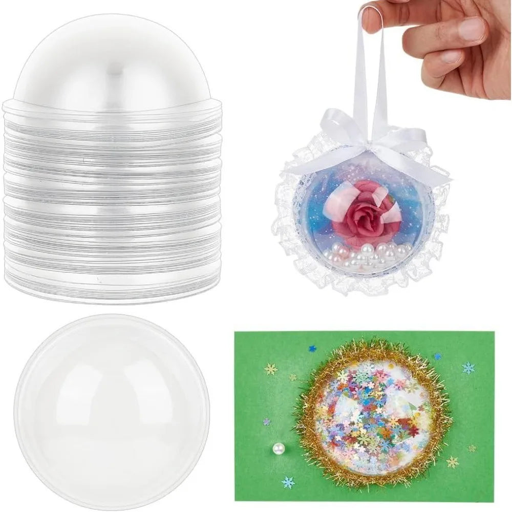 80 Pcs Clear Half Ball Dome Shakers – 3.5" PVC Craft Domes Craft Dome Shakers Axl AECH04-18736