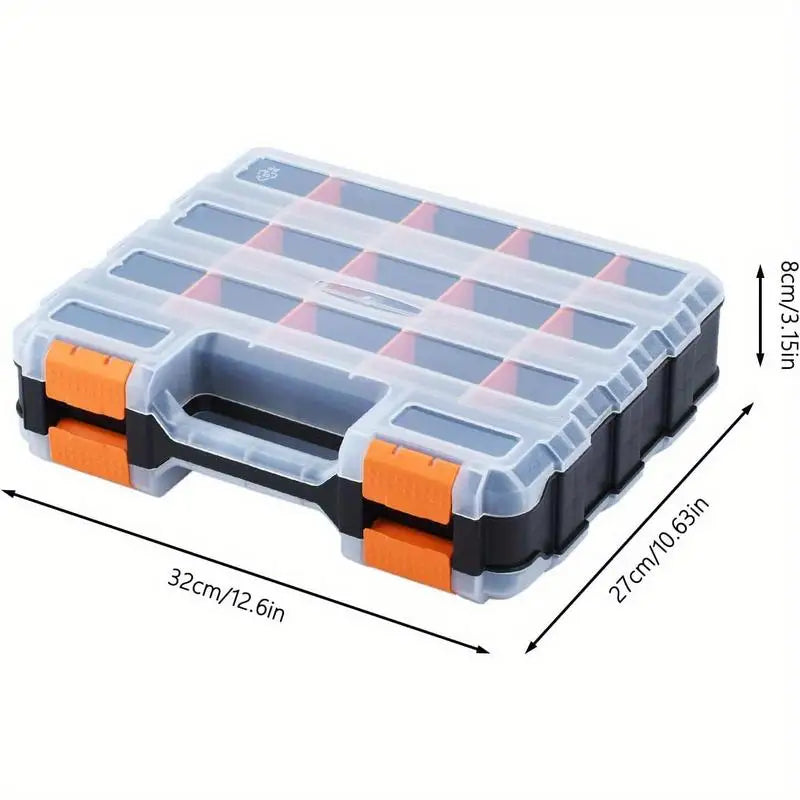 Double-Sided Hardware Organizer Box with Removable Dividers Storage Organizer Box Axl
