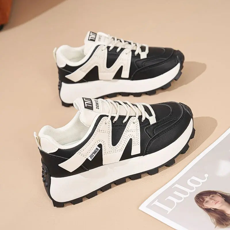 Women's Platform Dad Sneakers – Korean Style Casual Shoes Platform Sneakers Axl