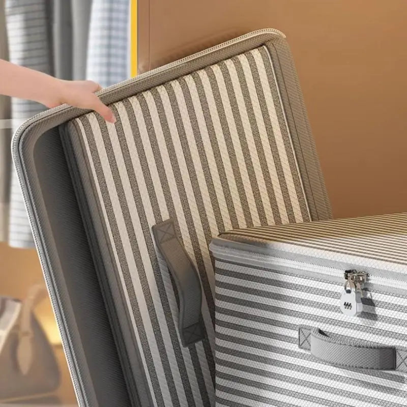 Lockable Foldable Storage Box with Lid – Non-Woven Organizer Foldable Storage Box Axl