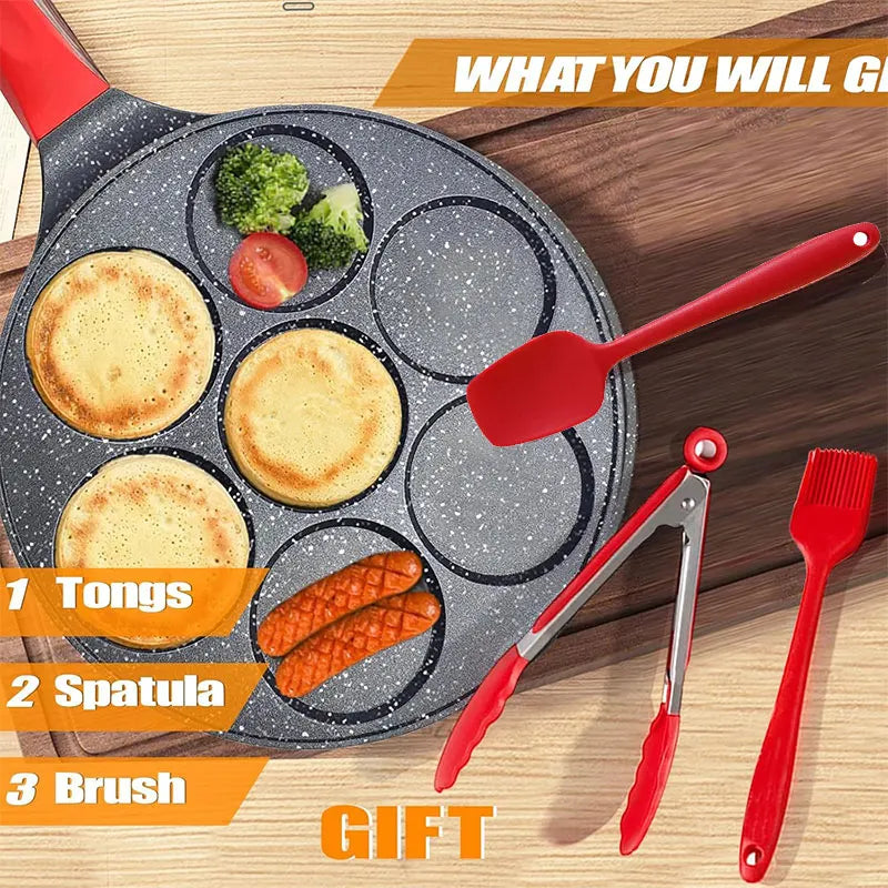 7-Cup Nonstick Mini Pancake & Egg Pan | Gas Stove Skillet Nonstick Egg Pan Axl