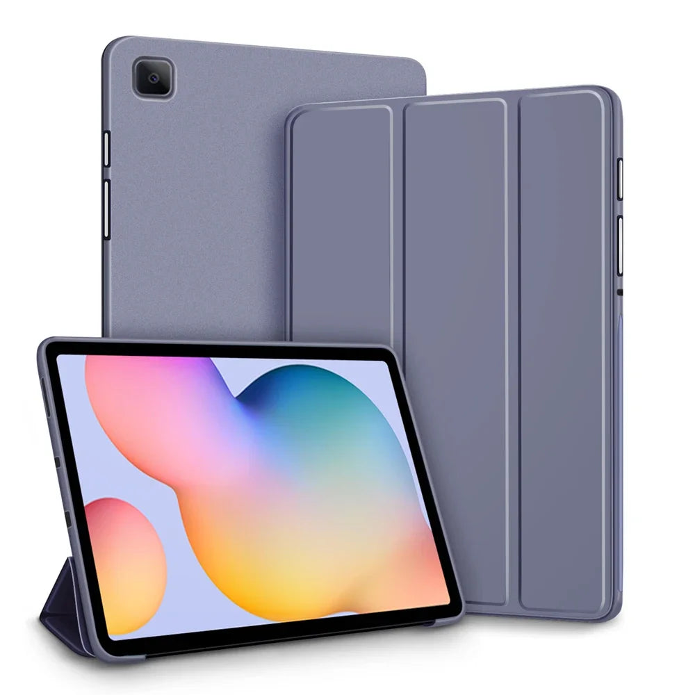 Silicone Tri-Fold Case Samsung Galaxy Tab S6 Lite A8 A9 S7 S8 S9 Tablet Case Axl Purple Tab A9 8.7in