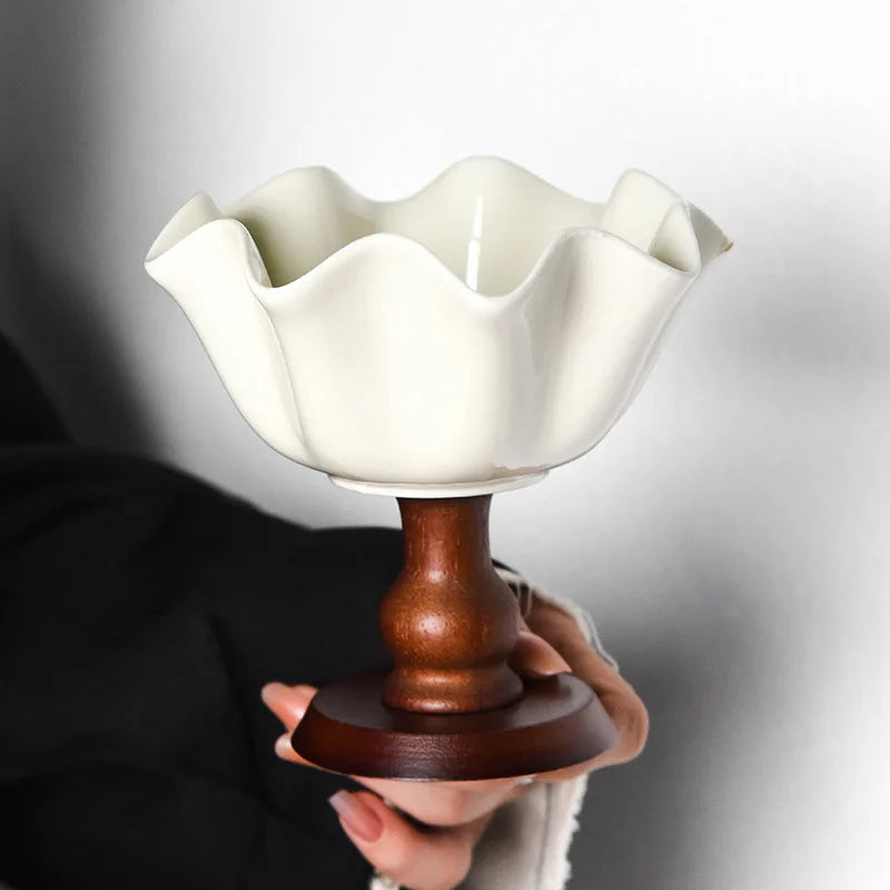 Retro High-Footed Ceramic Decorative Bowl – Modern Desk Decor Decorative Ceramic Bowl Axl Large