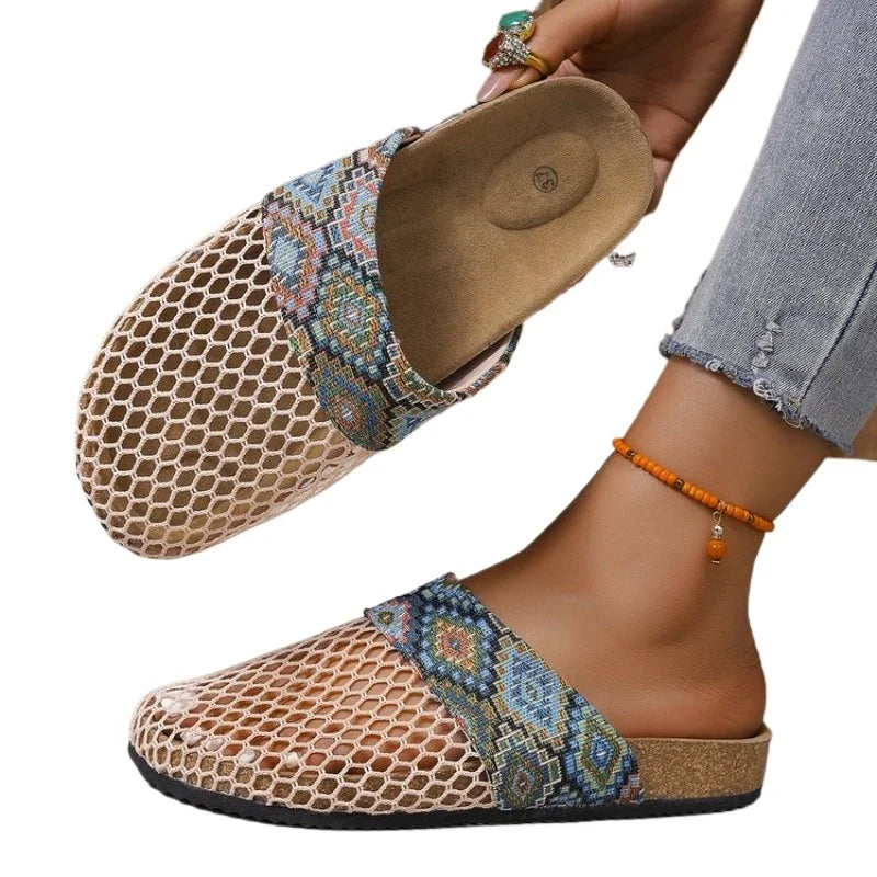 Women's Mesh Flat Slippers – Casual Street Style Summer Slides Women's Flat Slippers Axl