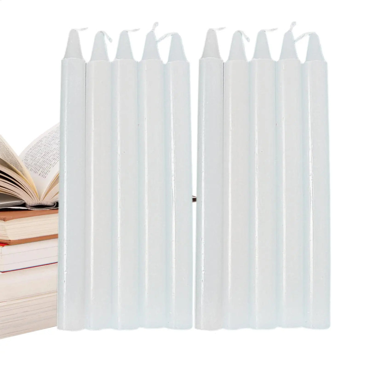 10-Pack Unscented Taper Candles – Natural Wax, Wedding & Home Taper Candles Axl