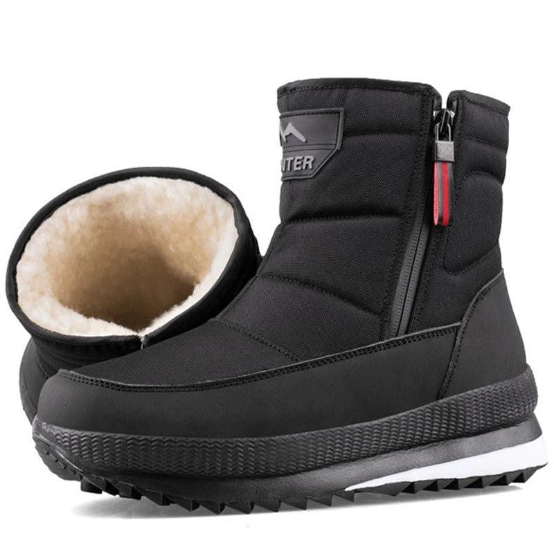 Men's Waterproof Snow Boots – Plush Lined Non-Slip Ankle Boot Men's Snow Boots Axl black 41