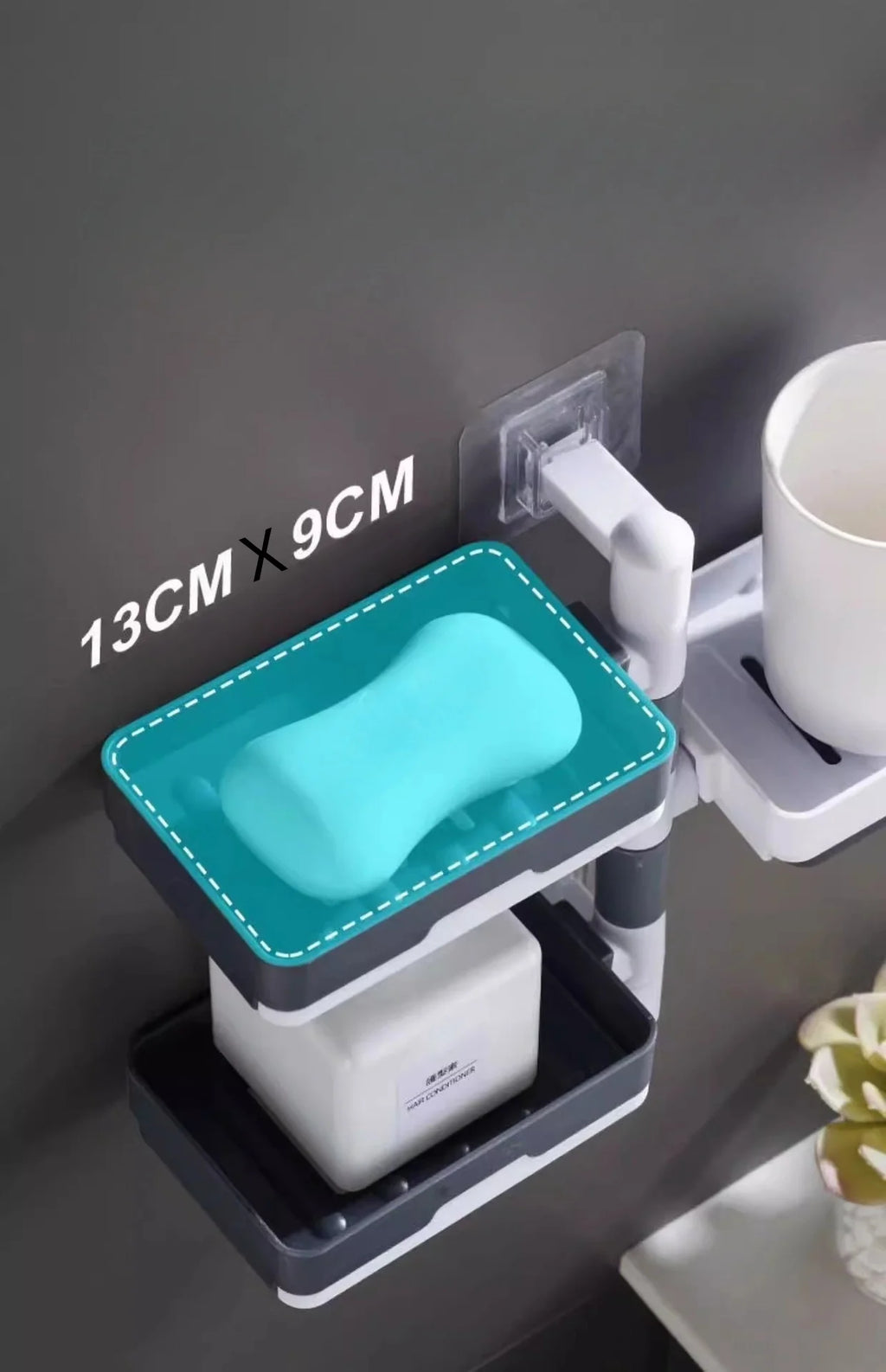 Wall Mounted Rotating Soap Dish – 4-Tier Drain Storage Rack Soap Dish Rack Axl