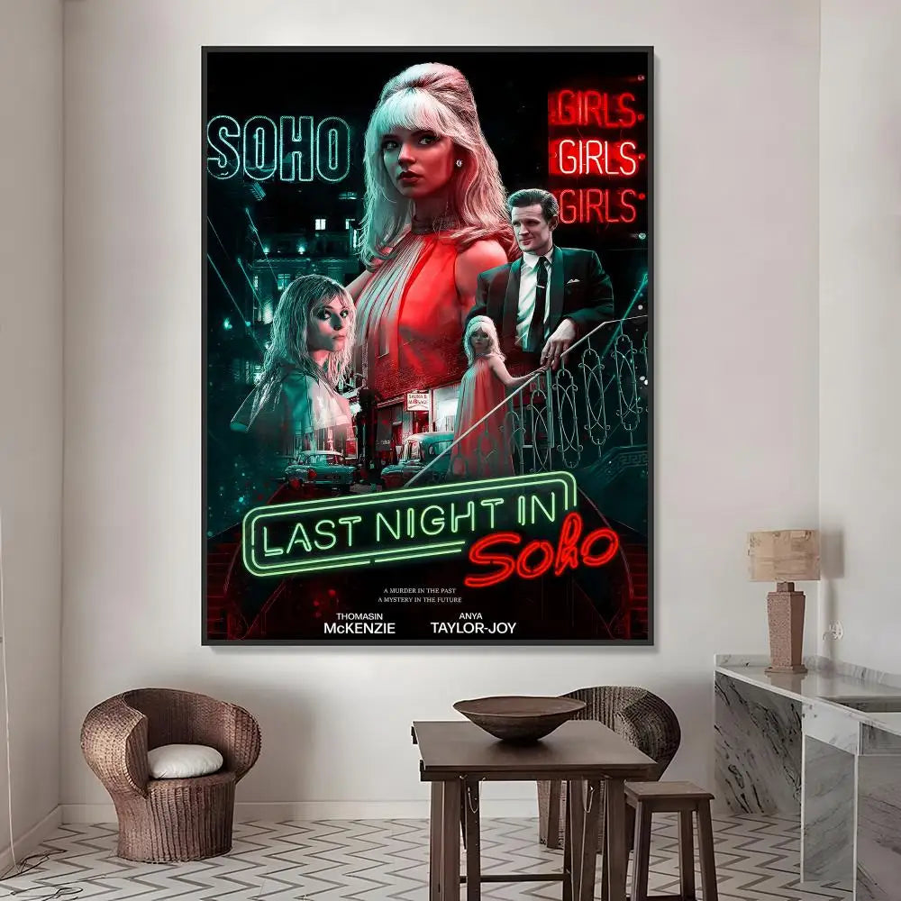 Last Night in Soho Movie Poster Waterproof PVC Stickers Movie Poster Sticker Axl White09 30X40cmNoframe
