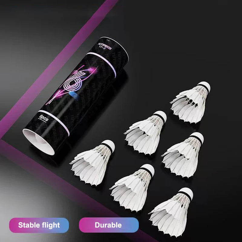 Goose Feather Badminton Shuttlecocks – 3 or 6 Pack | White Badminton Shuttlecock Axl