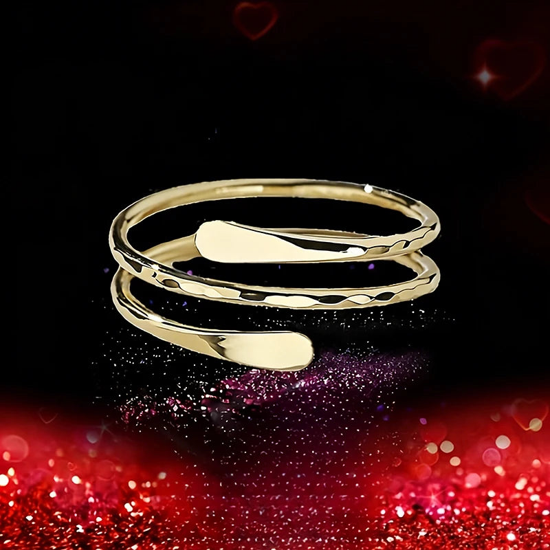 Huitan Glossy Multi-Layer Brass Ring – Women's Party Jewelry Fashion Ring Axl