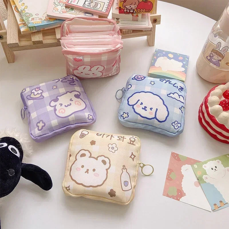 Cute Bear Canvas Organizer Pouch – Mini Multi-Purpose Bag Mini Organizer Pouch Axl