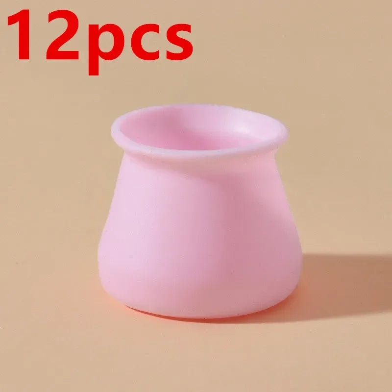 Silicone Chair Leg Covers Anti-Slip Floor Protector Caps 4/12pc Furniture Leg Protectors Axl Pink-12pcs