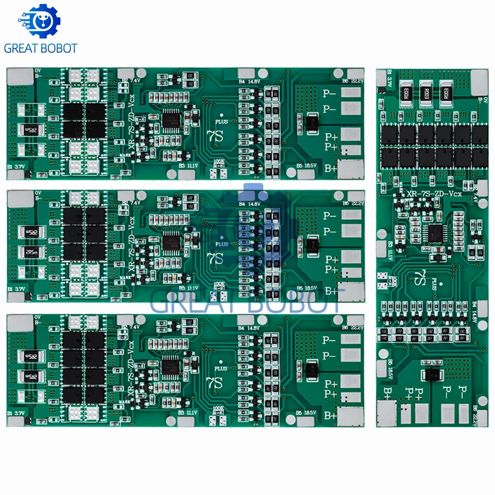 7S 24V BMS 10A–30A Li-ion Battery Protection Board w/ Balance Battery Management Board Axl