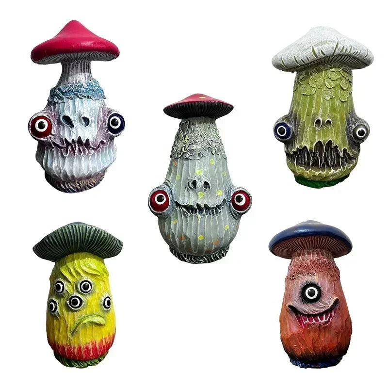 Resin Monster Skull Mushroom Figurine – Home & Garden Decor Resin Decorative Figurine Axl