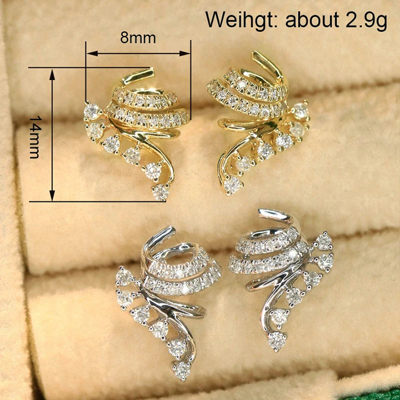 Huitan Spiral Cubic Zirconia Stud Earrings for Women Stud Earrings Axl