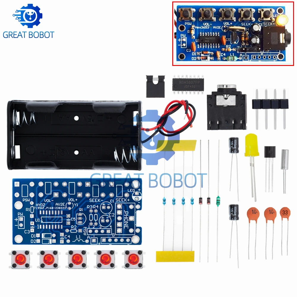 Wireless Stereo FM Radio Receiver Module PCB 76–108MHz DIY FM Receiver Module Axl