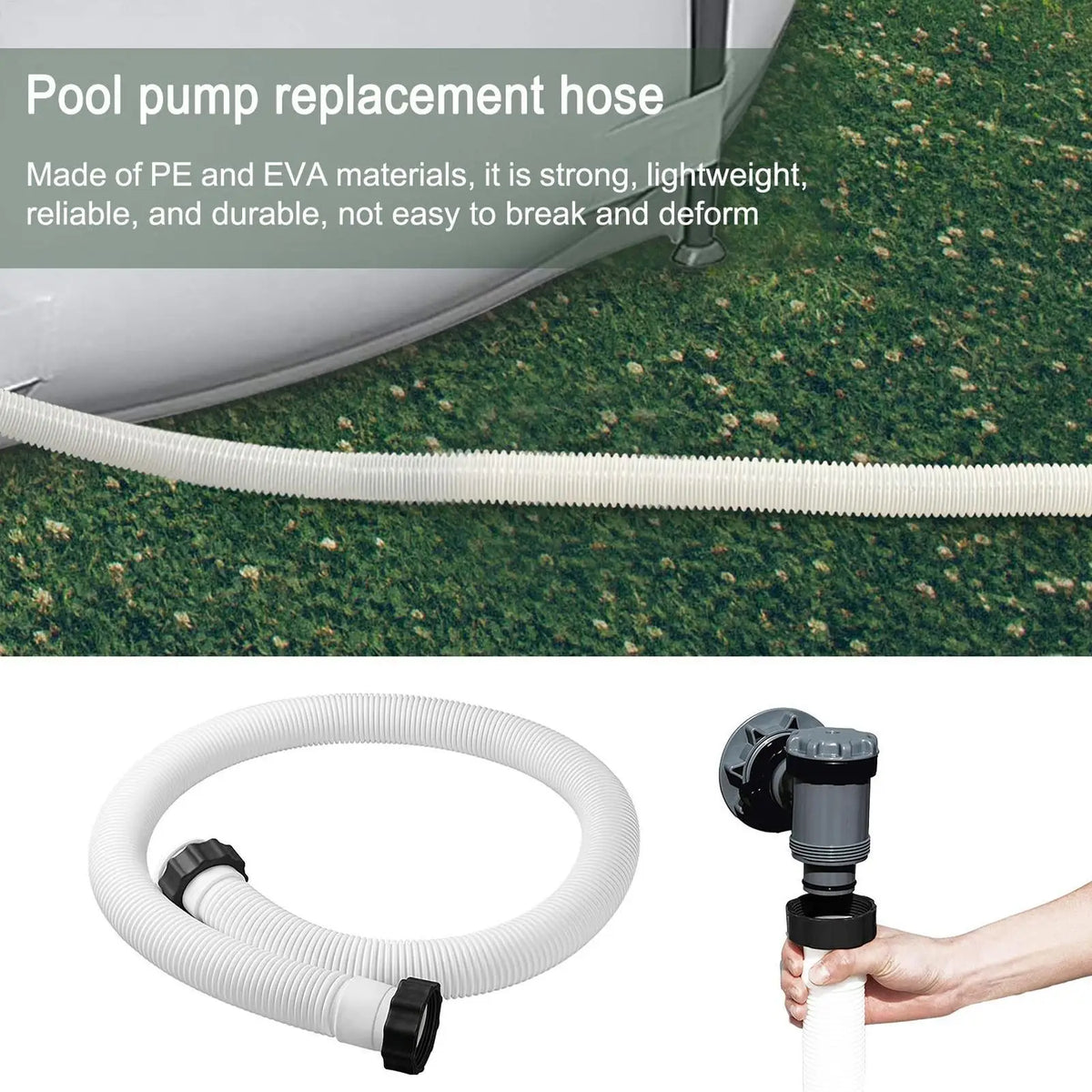 Heavy-Duty Flexible Pool Pump Hose – Quick-Connect Fittings Pool Pump Hose Axl