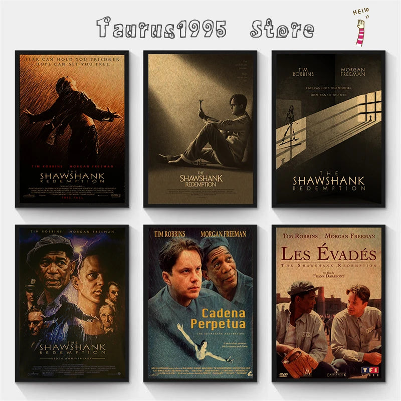 Shawshank Redemption Vintage Kraft Paper Poster | Wall Art Vintage Movie Poster Axl