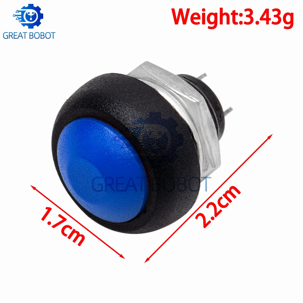 5-Pack 12mm Waterproof Momentary Push Button Switch PBS-33B Push Button Switch Axl