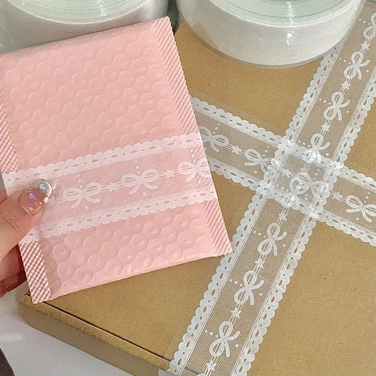 Elegant Floral Decorative Transparent Tape – Gift Wrapping Decorative Tape Axl