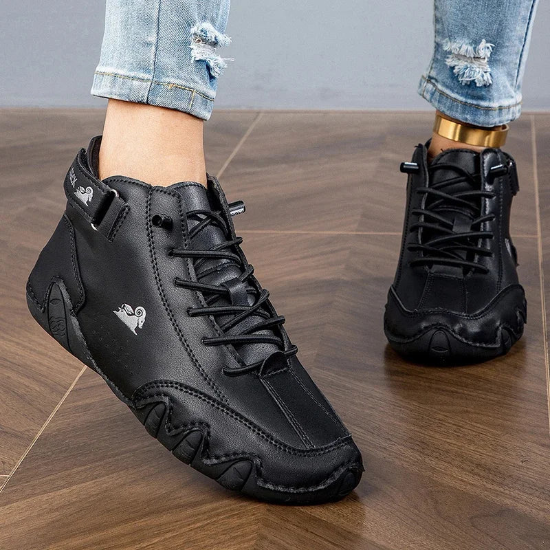 AZGB Women's Flat Ankle Boots – Lace-Up Casual Street Style Women's Ankle Boots Axl