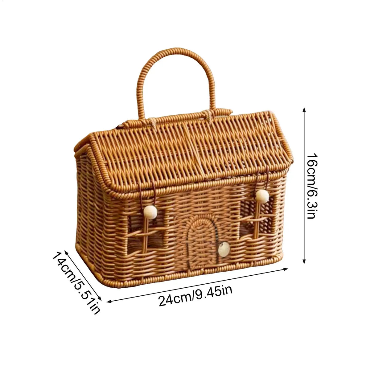 Wicker Rattan Storage Baskets with Lid – Rustic Home Organizer Wicker Storage Basket Axl