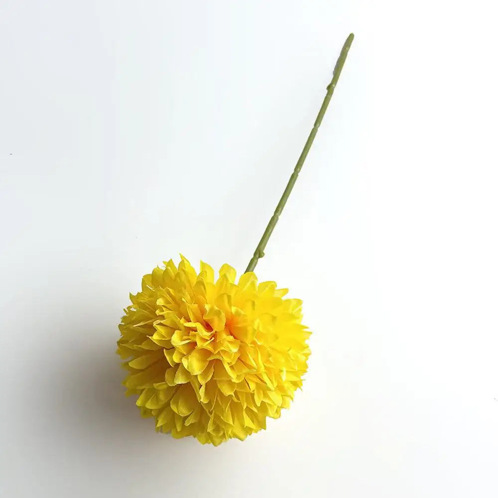 Silk Artificial Dandelion Hydrangea Flowers | Wedding & Home Décor Artificial Silk Flowers Axl YELLOW 20 pcs